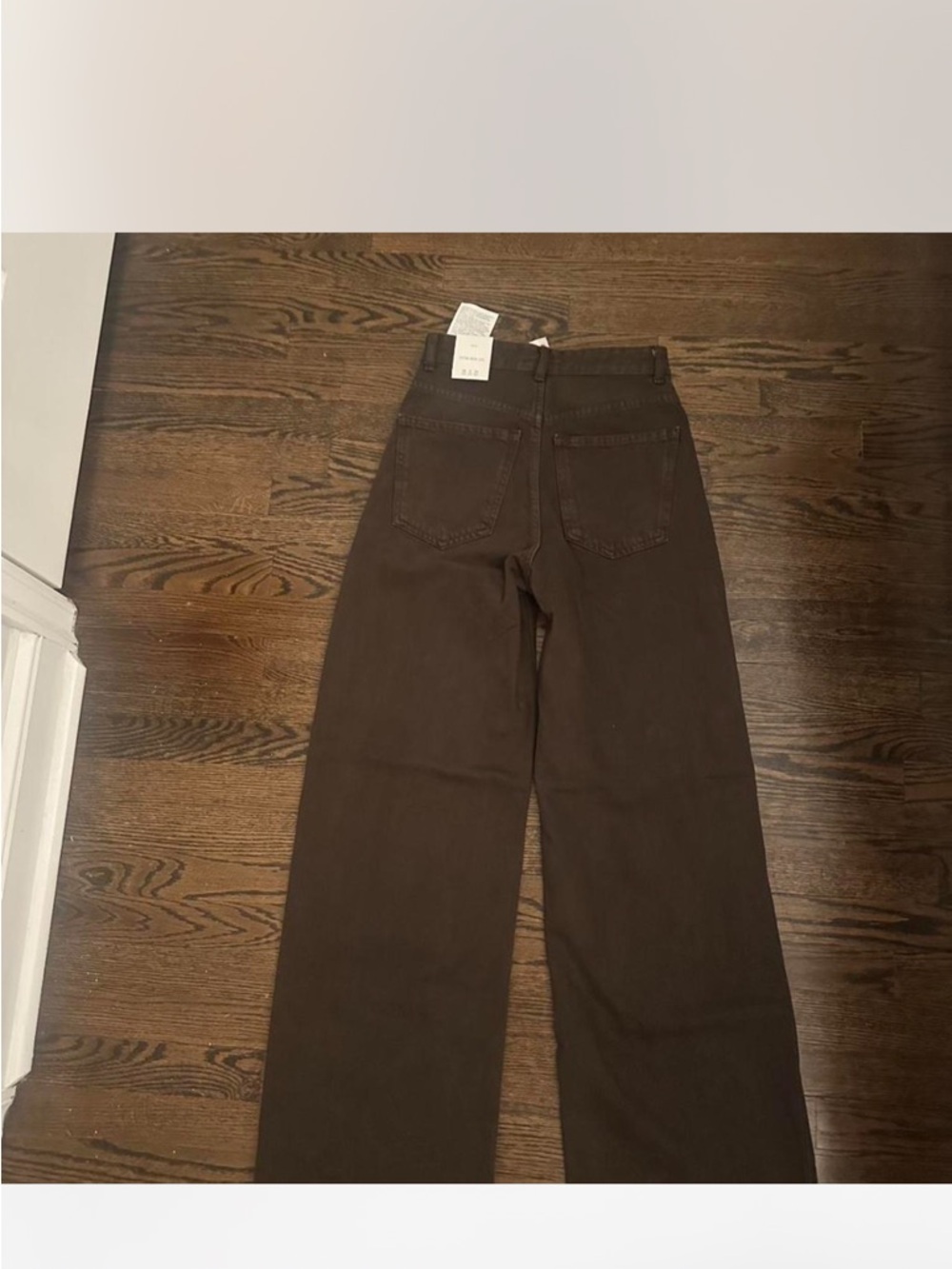 Zara Women's High-Rise Straight Leg Jeans in Dark Brown